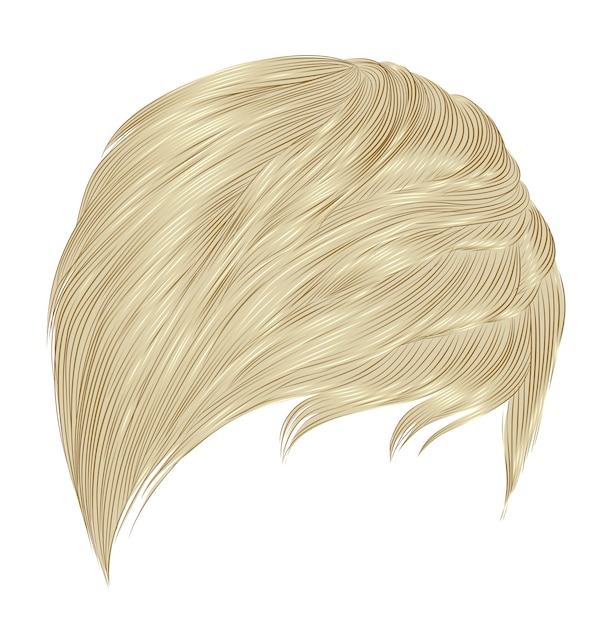 Premium Vector | Woman short blond hairs fringe