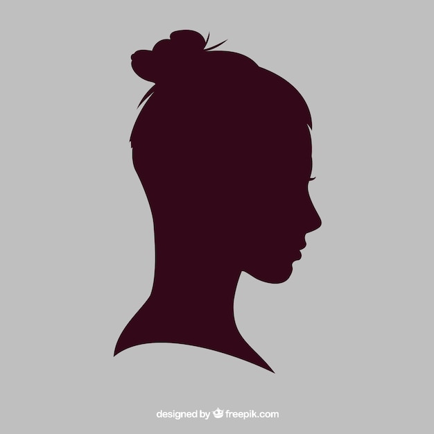 Download Woman silhouette with a bun Vector | Free Download