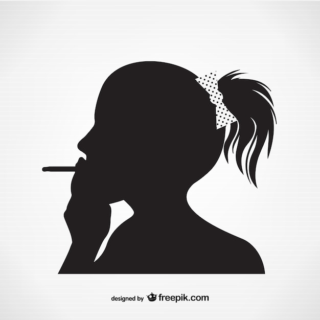 Download Woman smoking silhouette Vector | Free Download