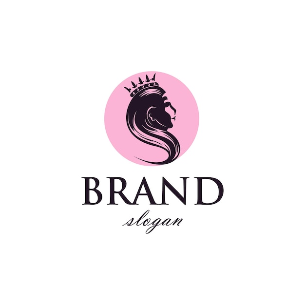 Premium Vector | Woman with crown, logo beauty business in simple ...