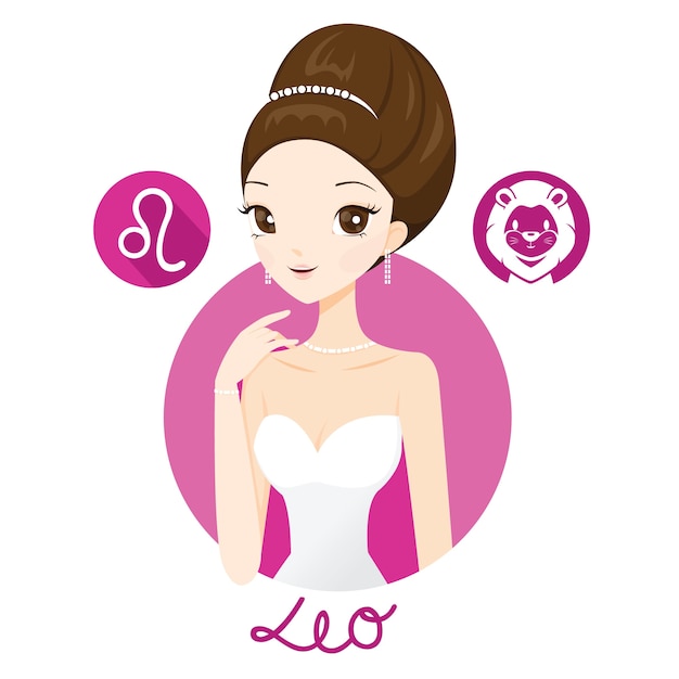 Download Premium Vector | Woman with leo zodiac sign