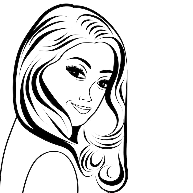 Download woman with long hair Vector | Free Download