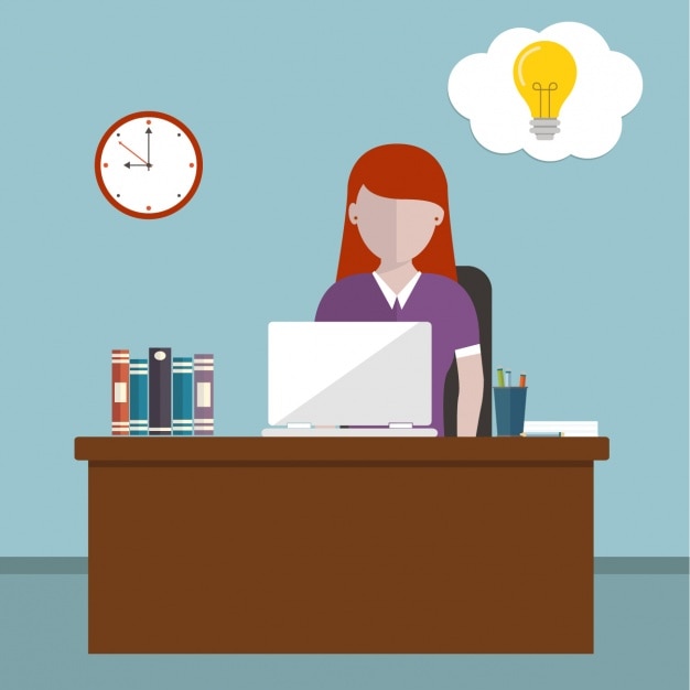 Woman working background