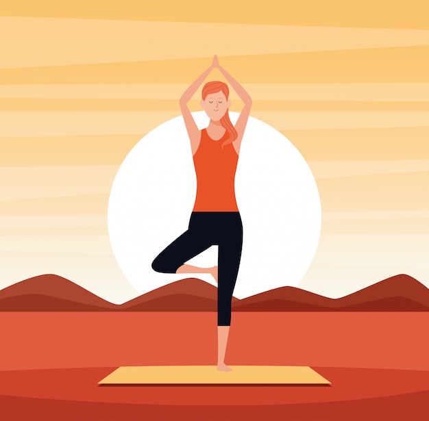 Premium Vector | Woman in yoga poses