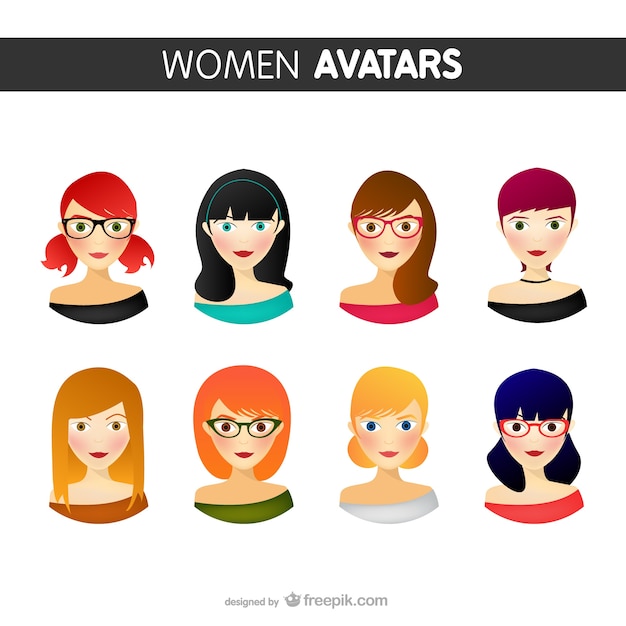 Free Vector | Women avatars pack