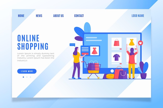 Women clothes online shopping landing page | Free Vector