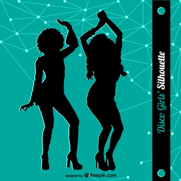 Women club dancing silhouettes