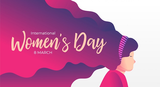 Women day background banner illustration | Premium Vector