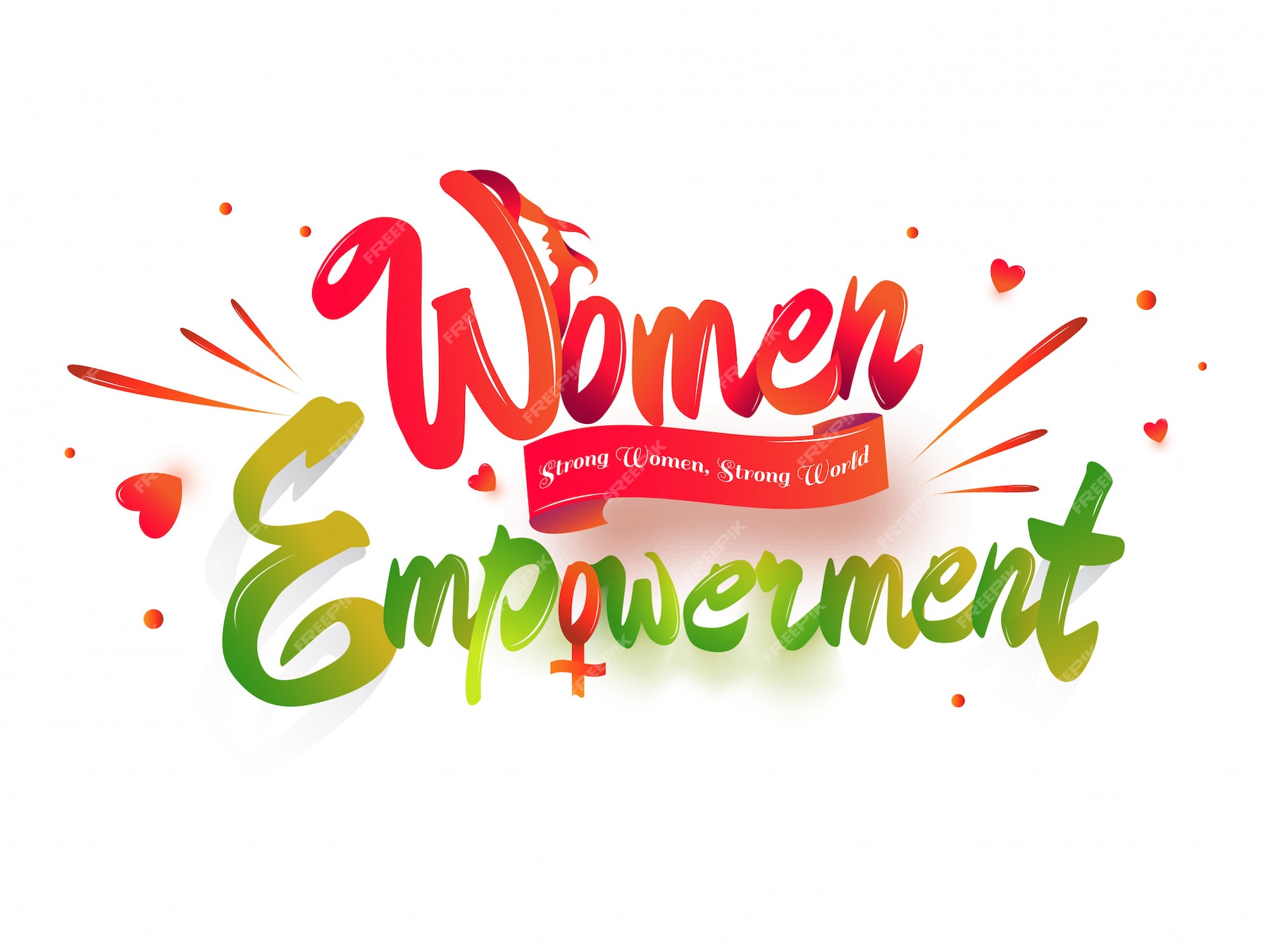 Premium Vector | Women empowerment text.