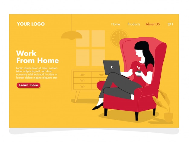 Premium Vector Women Freelance Illustration For Landing Page