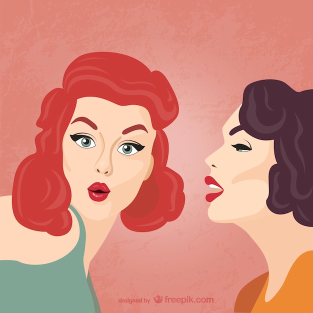 Women gossiping illustration Vector Free Download