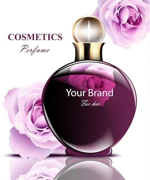 women's perfume in a purple bottle