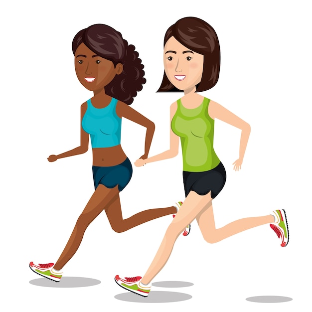 Download Women running characters icon vector illustration design | Premium Vector