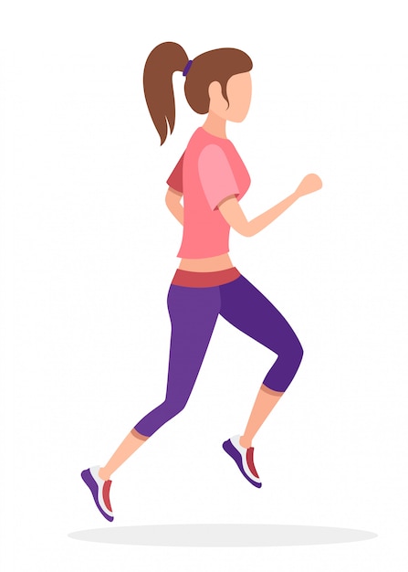 Premium Vector | Women running in sports wear. no face cartoon ...