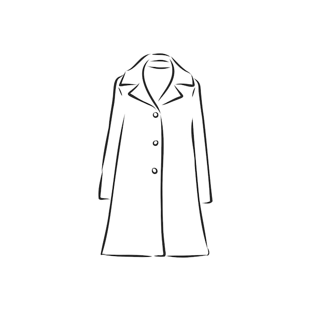 Premium Vector | Women's coat, fashion flat sketch. technical drawing ...
