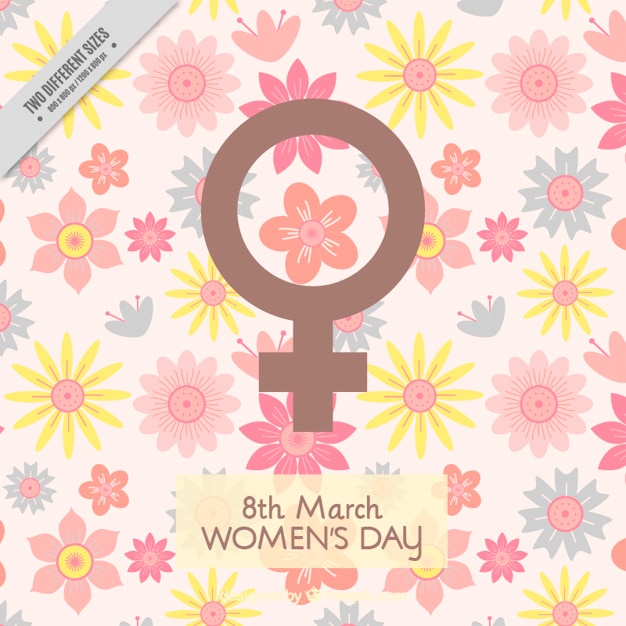 Women's day background with decorative flowers
in pastel colors