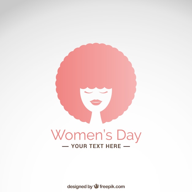 Women's day card with afro hair woman