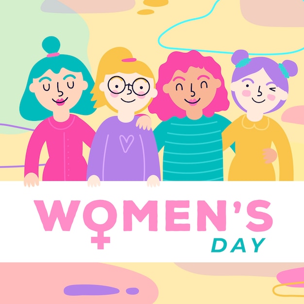 Free Vector | Women's day with diverse group of women