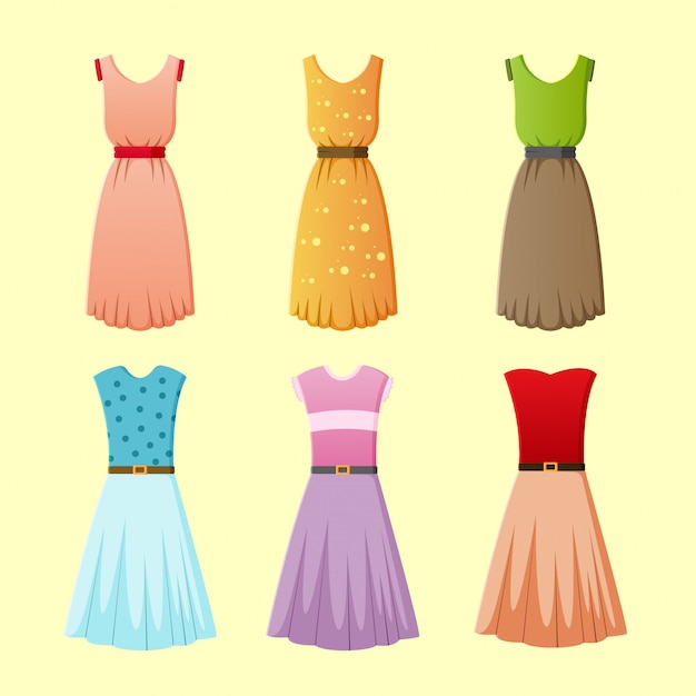 Premium Vector | Women's dress collection vector illustration