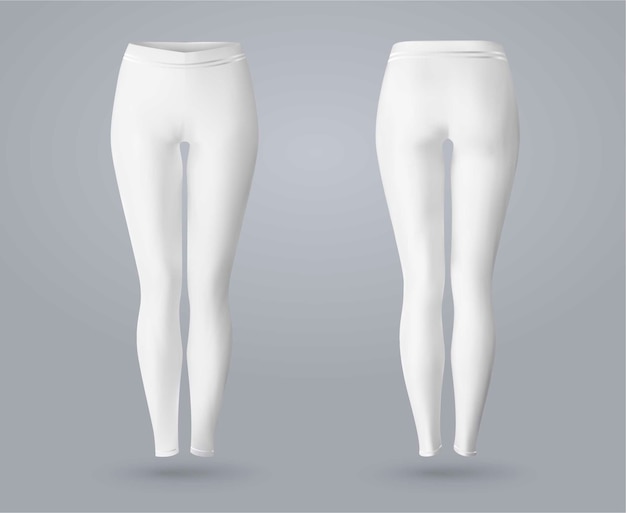 Download Women's leggings in front and back view. Vector | Premium ...