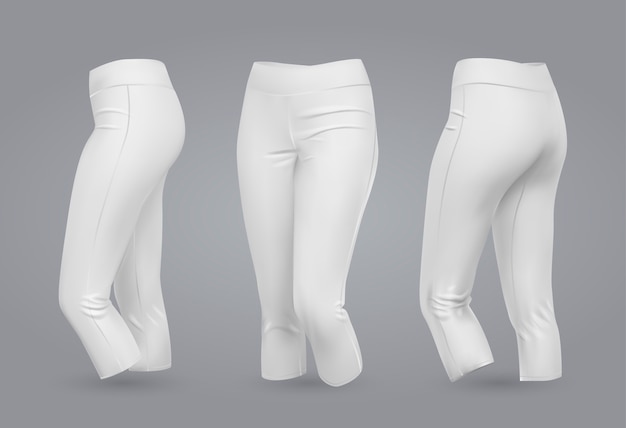 Download Women's white leggings mockup. | Premium Vector