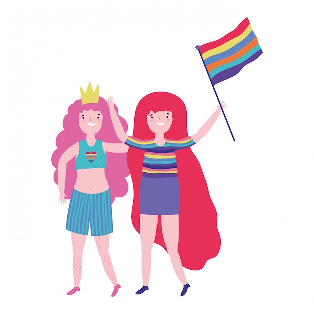 Premium Vector | Women supporting lgtbi march