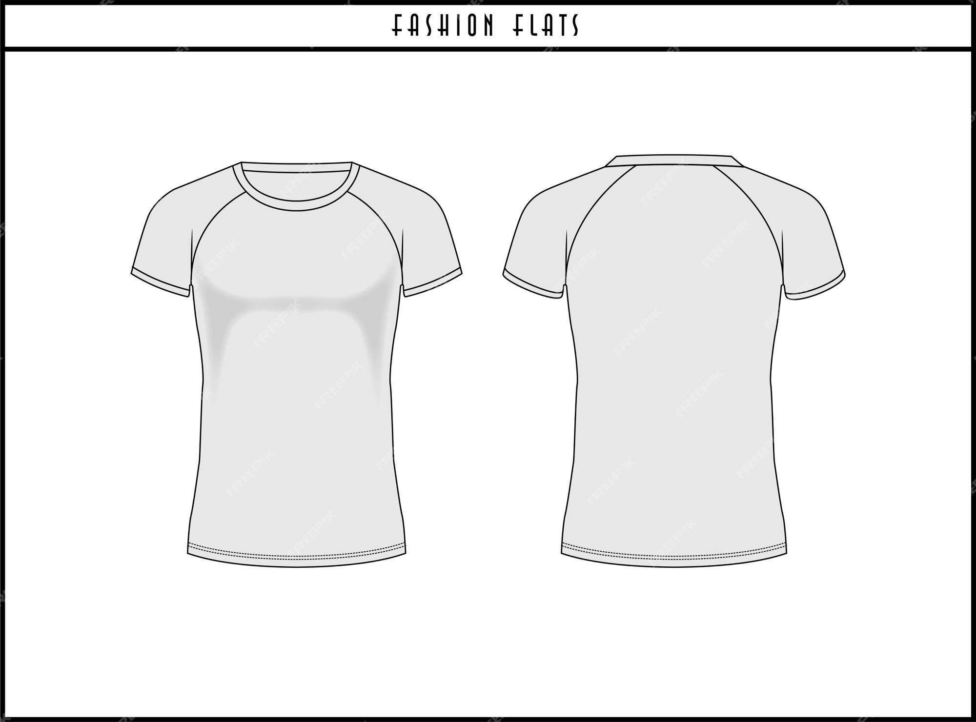 Premium Vector | Women tee shirt fashion flats