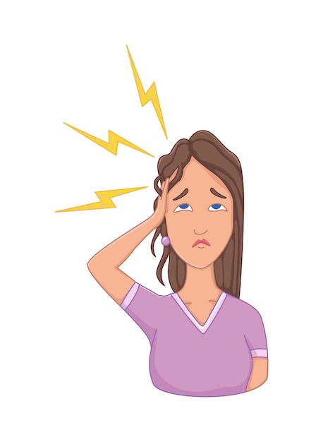 Premium Vector Women With Stress Symptom Headache Emotional Or Mental Health Problem Stress Cartoon Character Concept
