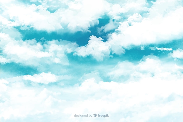 Free Vector Wonderful Watercolor Clouds Background