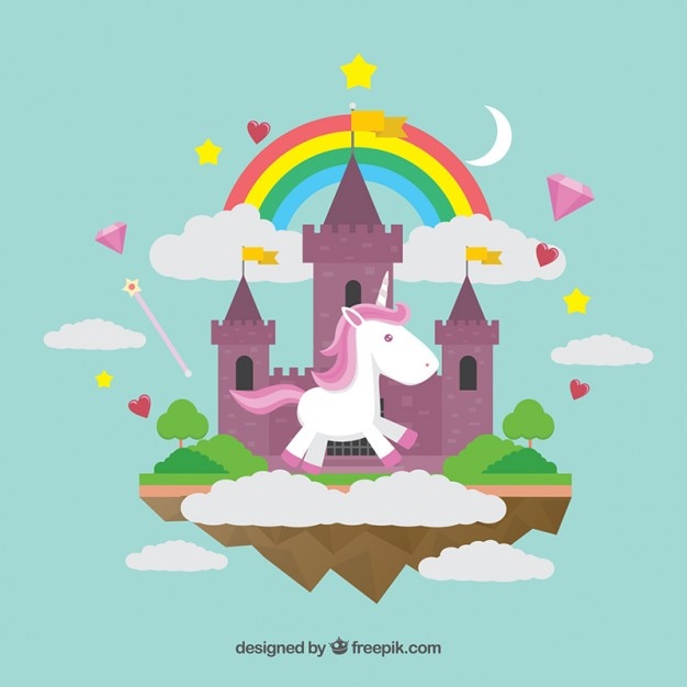 Wonderland world with a unicorn