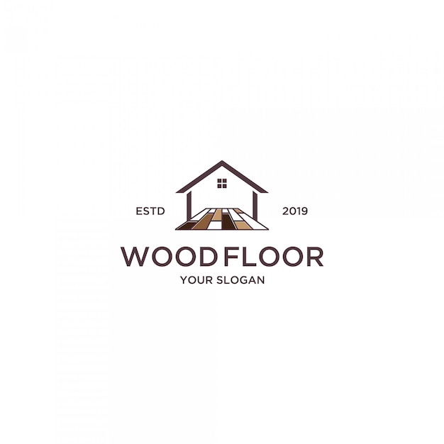 Premium Vector | Wood floor for home logo