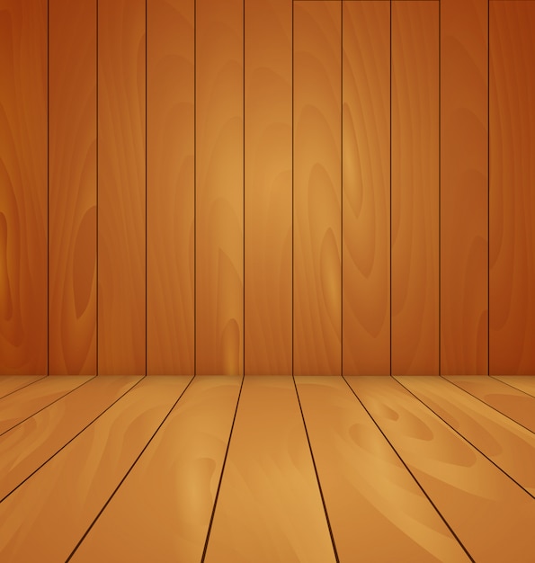 Premium Vector Wood Floor And Wall Background Vector Illustration