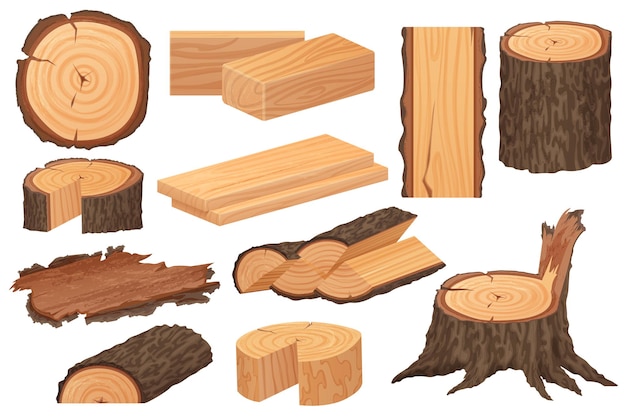木材産業原料イラスト プレミアムベクター