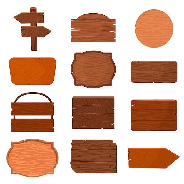 Premium Vector | Wood Signboard Wooden Panels