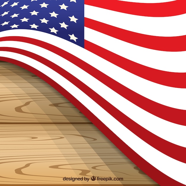 Download Free Vector | Wooden background with american flag