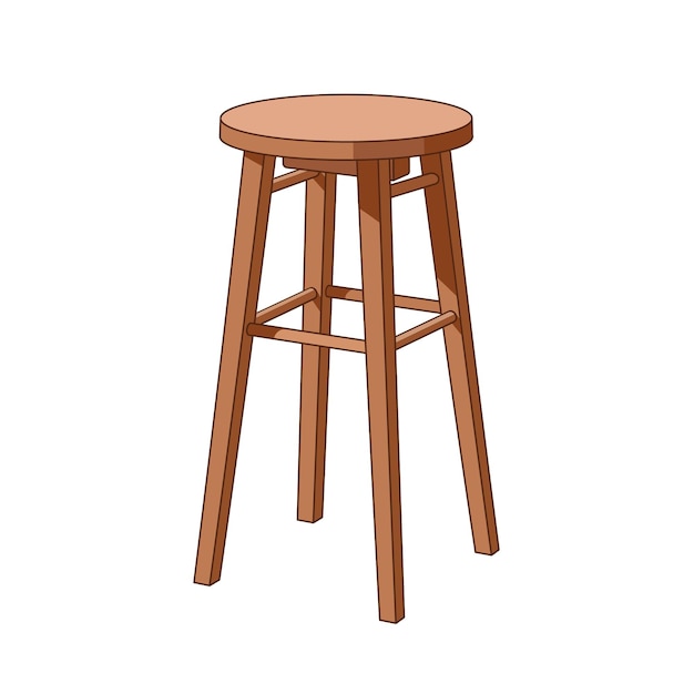 Premium Vector | Wooden bar stool illustration isolated