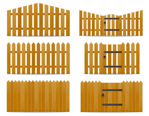 Wooden fence vector illustration | Premium Vector