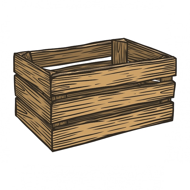 Premium Vector | Wooden fruit box