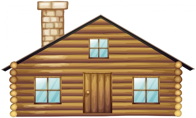 Free Vector | Wooden house with chimney