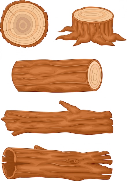 Wooden log  collection Vector  Premium Download
