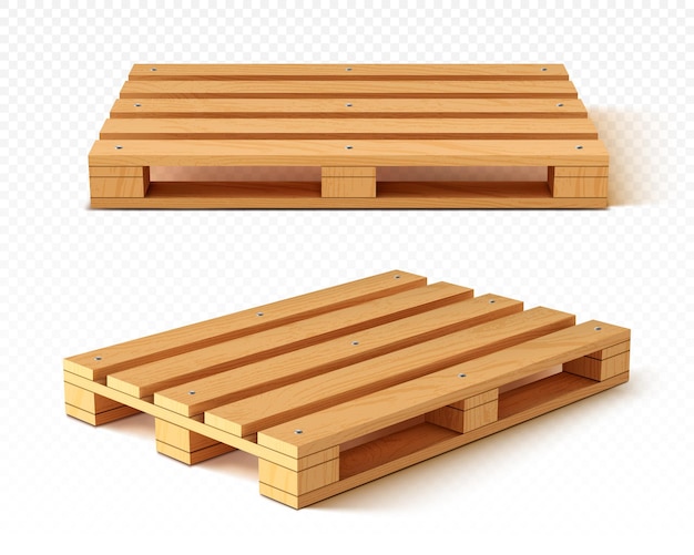 Download Free Vector Wooden Pallet Front And Angle View