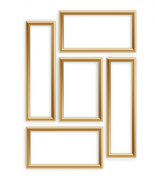 Download Premium Vector Wooden Photo Frame Collection 3d Picture Frame Design For Image Or Text