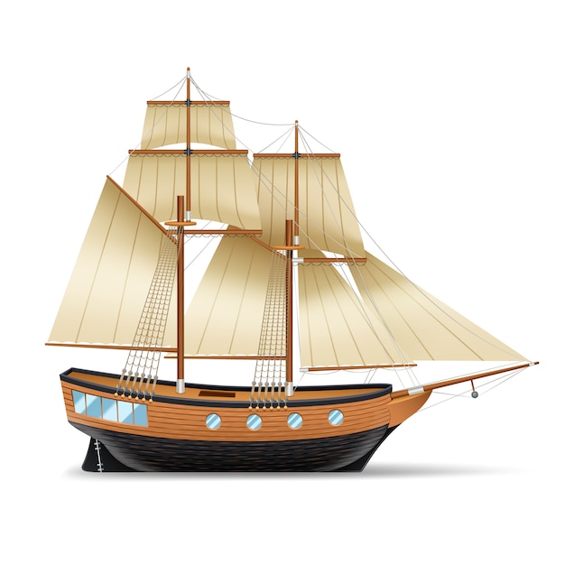 wooden sailboat clipart