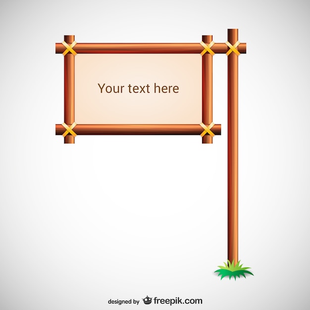 Wooden sign template Free Vector