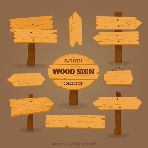 Free Vector Wooden Signs With Shadows
