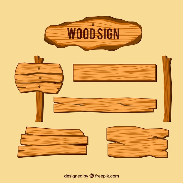 wooden-signs-free-vector