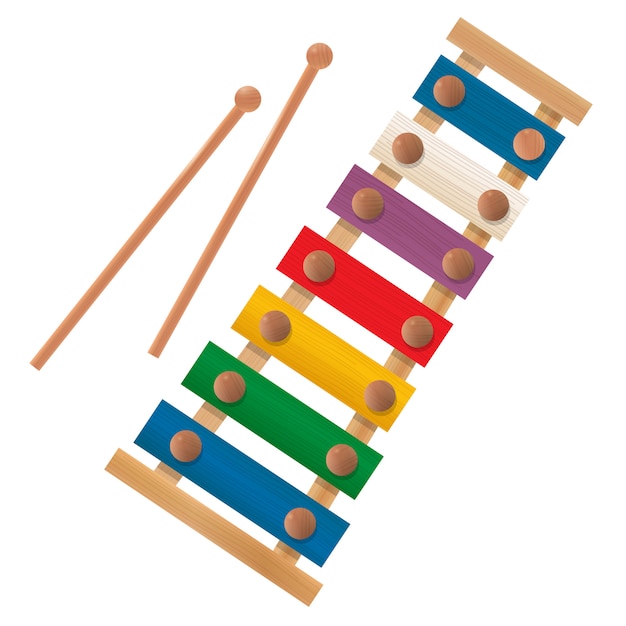 Download Wooden xylophone Vector | Premium Download