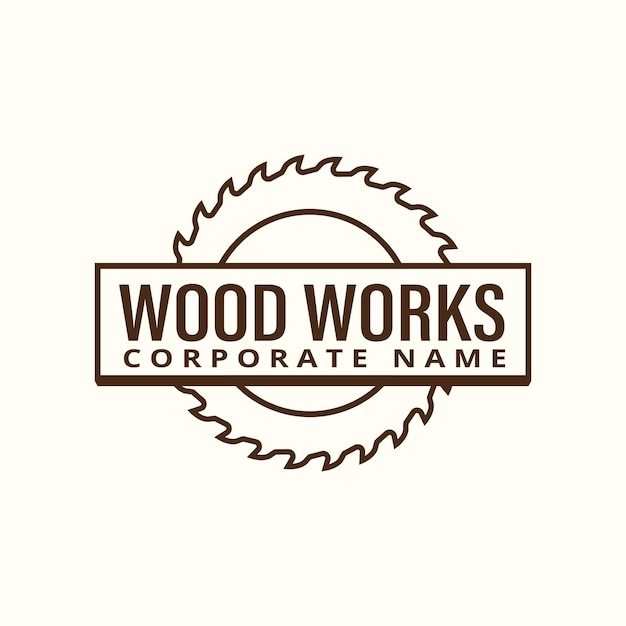 Premium Vector | Woodworks industries company logo template