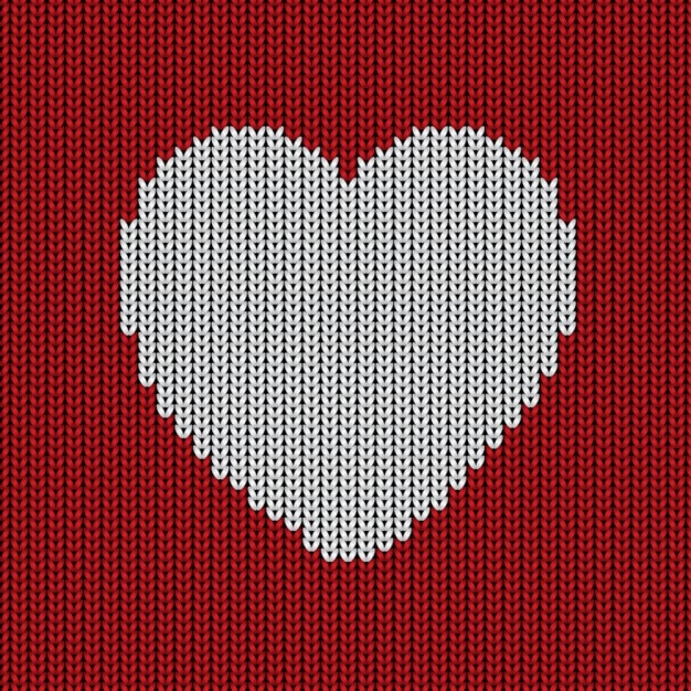 Woolen background with a heart