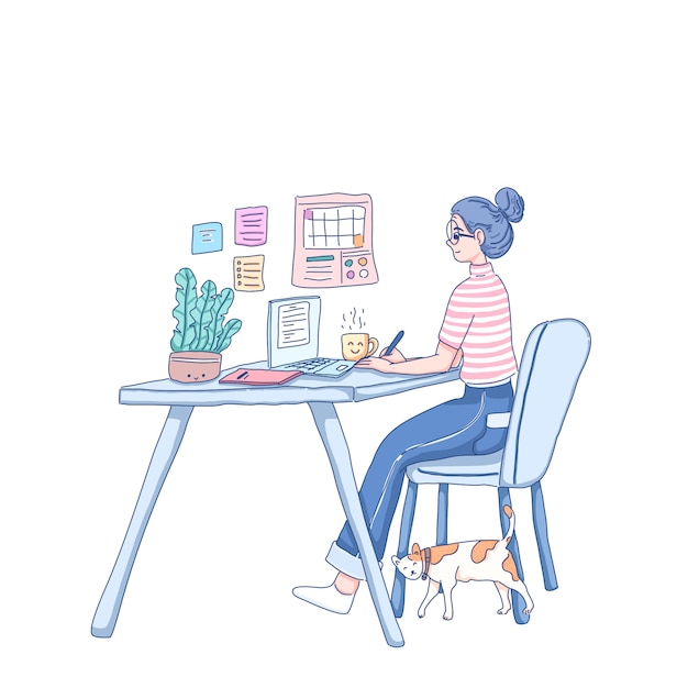 Work from home | Premium Vector